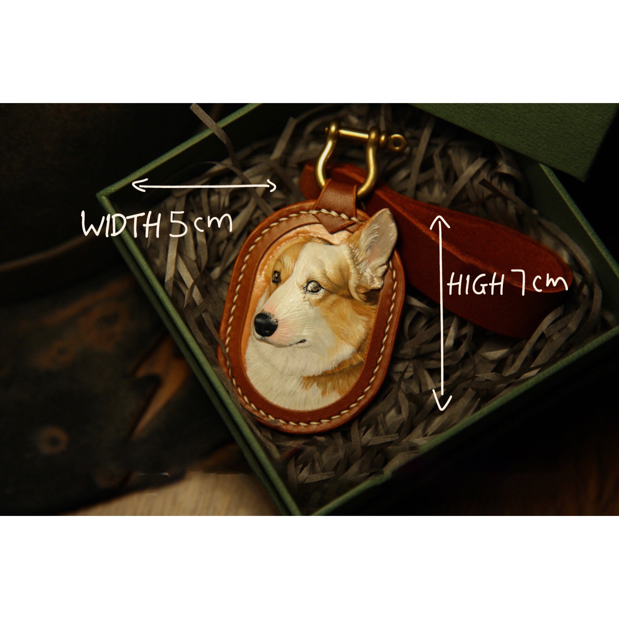 Pawfect Legacy Leather Portrait Keychain