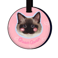 Custom Pet Portrait Round Travel Tag - MemoryTails