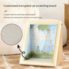 Oil painting cat scratching board - cattery - MemoryTails