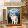 Oil painting cat scratching board - cattery - MemoryTails