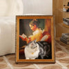 Oil painting cat scratching board - cattery - MemoryTails