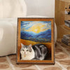 Oil painting cat scratching board - cattery - MemoryTails