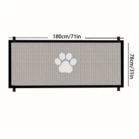 Retractable Dog Cat Safety Barrier Gate, Corridor Self - Assembly Pet Mesh Gate - MemoryTails