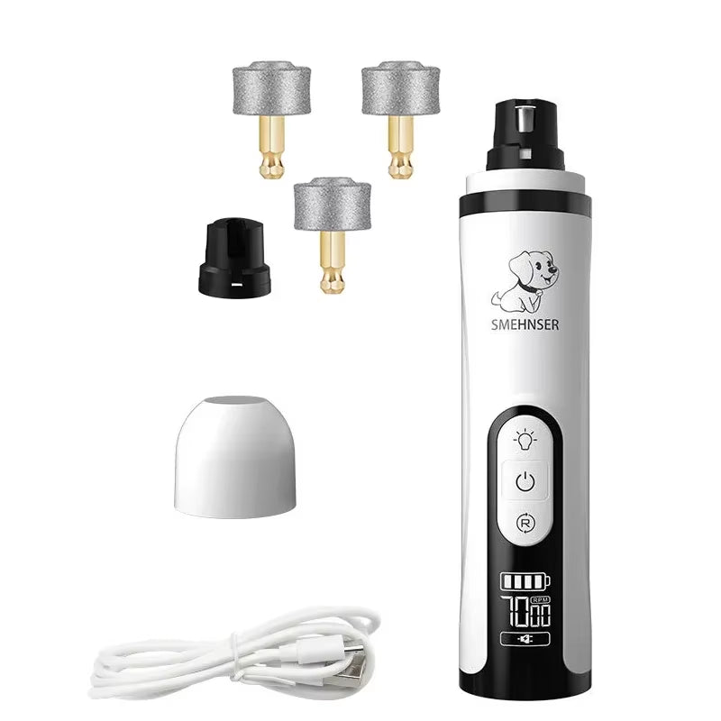 USB Rechargeable Electric Pet Nail Grinder and Clipper – LED Light - MemoryTails